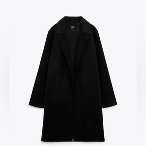 zara faux suede coat